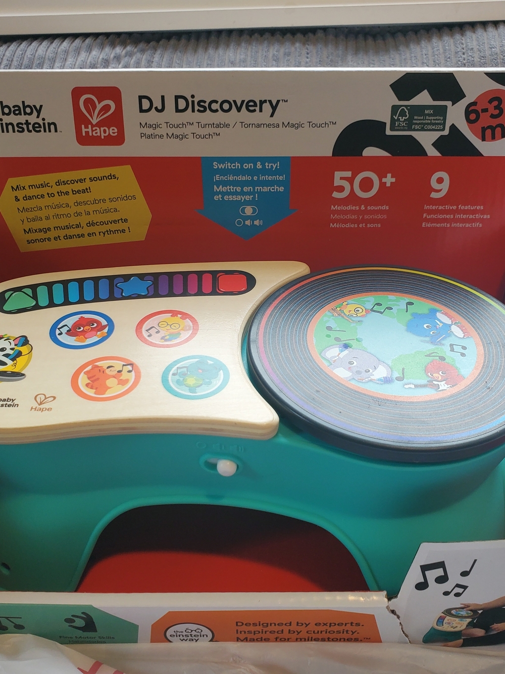 Hape DJ Discovery Kids Toy - Teal Musical Turntable